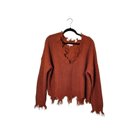 Miracle burnt orange sweater. Size M/L. - Picture 1 of 6